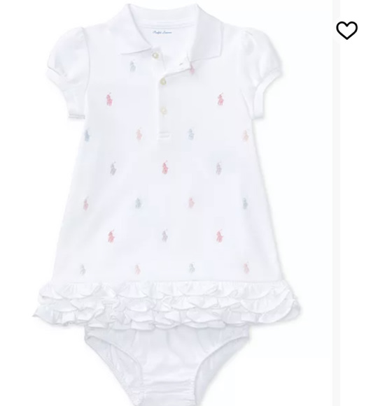 Baby Girls Ruffled Pony Printed Polo Dress