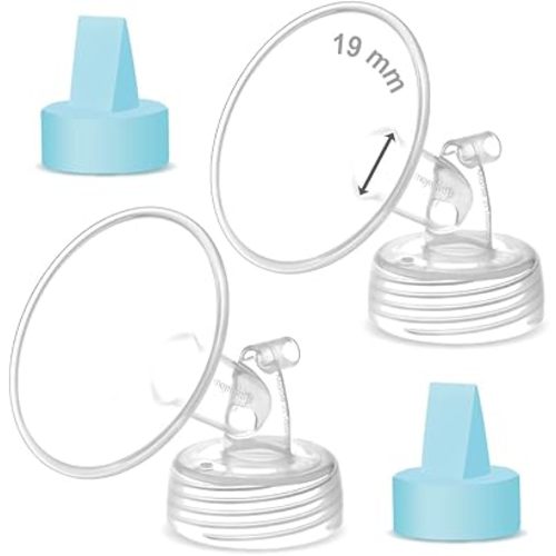 Maymom Pump Part Compatible with Spectra Ameda Luna Pumps, Synergy Gold; Inc Wide Mouth Flange 19 mm Blue Valve; Not Original Spectra Flange; Replace Spectra S1 S2 Plus Flange