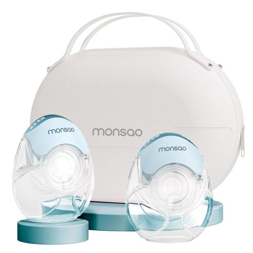 Wearable Breastfeeding Pump, Breast Pump Hands Free with 3 Modes & 12 Levels, Portable Electric Breast Pump Quiet & Lightweight for Travel, 18/21/24mm, 2 Pack, Blue