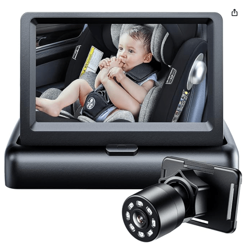 Itomoro Baby Car Mirror, View Infant in Rear Facing Seat with Wide Crystal Clear View,360° Rotation Plug and Play Easy Install baby car monitor 1080p