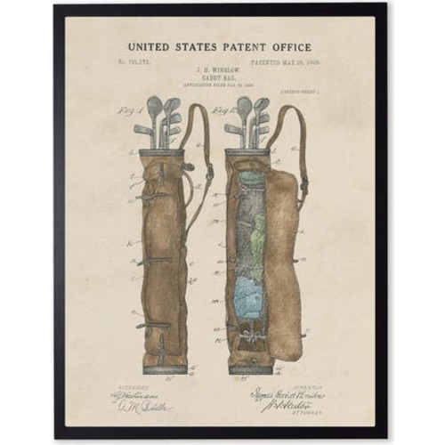 Golf Bag Patent in Black Frame