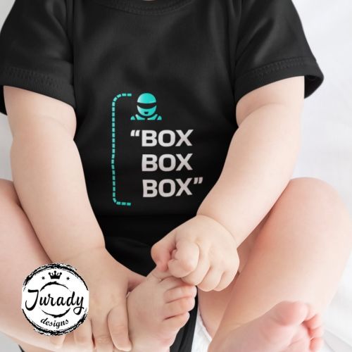 Box Box Box Baby Onesie - Mercedes F1 Team Tribute for Infants - Perfect Gift for Lewis Hamilton & George Russell Fans