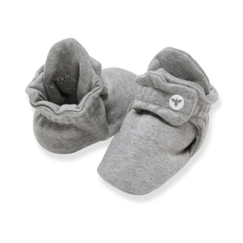 Solid Organic Cotton Baby Booties Heather Grey