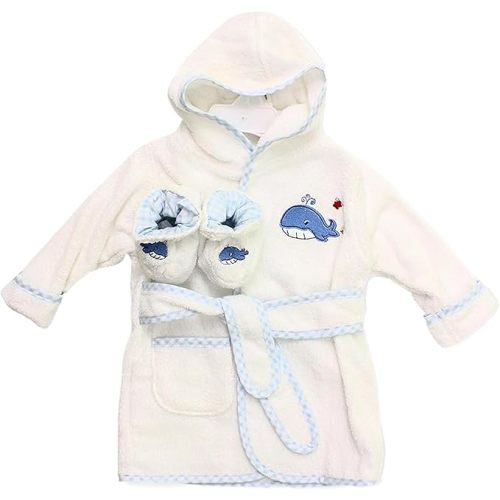 Spasilk baby-boys Bathrobe With Booties
