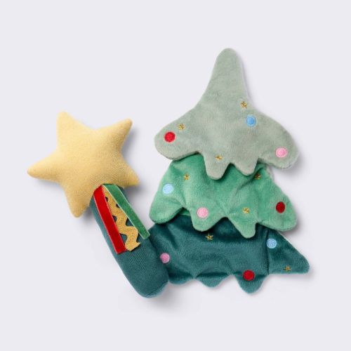 Star Soft Rattle + Tree Crinkle Paper Christmas Plush Baby Toy - Cloud Island™
