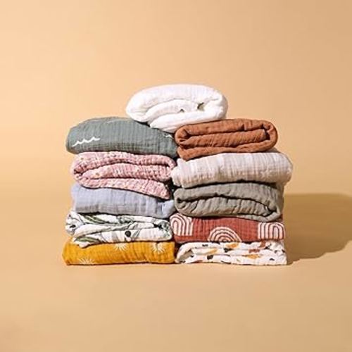 Babyletto 100% Organic Cotton All-Stages Midi Crib Sheet, GOTS-Certified, Fitted 360°, Ultra-Soft and Breathable Muslin - Burnt Sienna