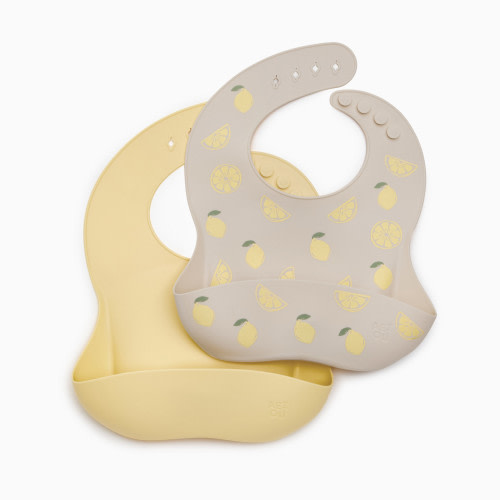 AEIOU Bib (2 Pack) - Butter Lemon