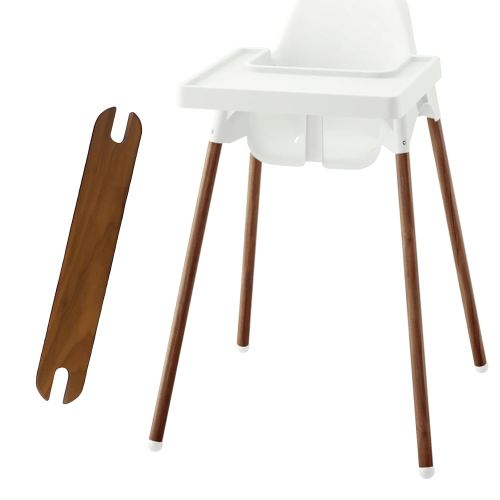 Yeah Baby Goods Adjustable Footrest & Leg Wrap Set Compatible with Antilop Highchair (Walnut) - High Chair Accessories Bundle - Attachable Foot Rest w/Support Clamps & Matching Leg Stickers