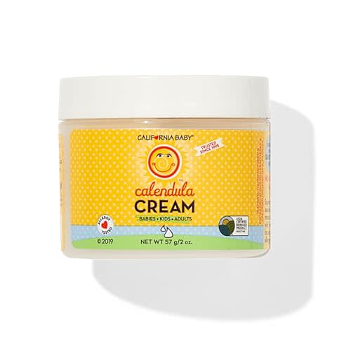 California Baby Calendula Cream | 100% Plant-Based Moisturizer | Lavender Baby Lotion | Face Moisturizer For Dry Skin | Hypoallergenic | 2 oz / 57g