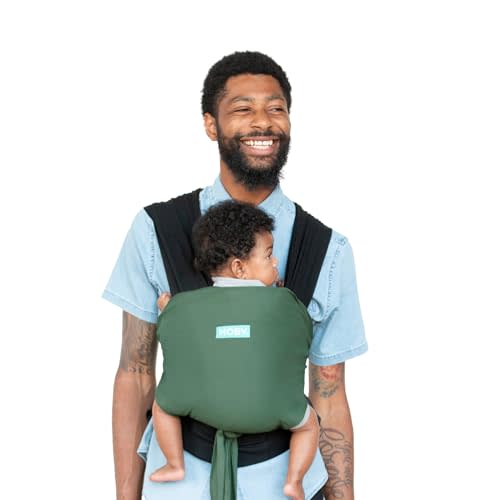 Moby Easy-Wrap Carrier | Baby Carrier and Wrap in One for Mothers, Fathers, and Caregivers | Designed for Newborns, Infants, and Toddlers | Holder Can Carry Babies up to 33 lbs | Olive/Onyx