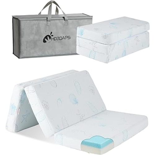 Pack and Play Mattress, 38"x26" Tri-Fold Pack n Play Mattress with Travel Bag, Crib Mattress Pad with Soft Breathable Washable for Playard