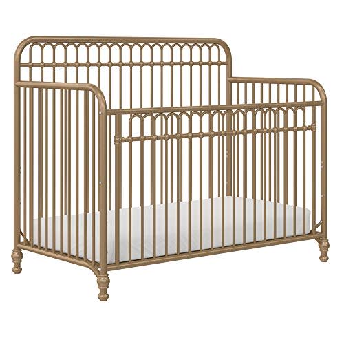 Little Seeds Ivy 3-in-1 Convertible Metal Crib, Gold