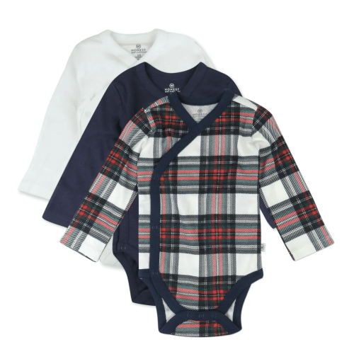 3-Pack Organic Cotton Long Sleeve Side-Snap Bodysuits | Honest Baby Clothing