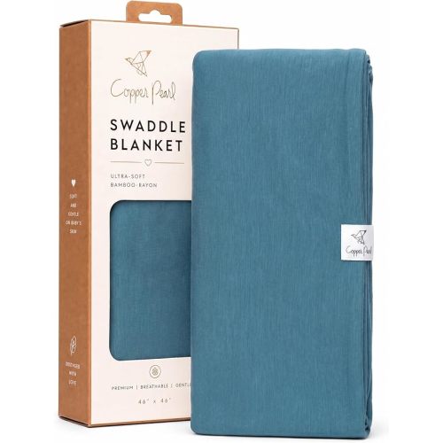 Copper Pearl Swaddle Blankets for Newborns | Soft Stretchy Receiving Blankets for Boys and Girls | Large 46 x 46 Inch Baby Blankets | Lightweight and Breathable Swaddles | Steel