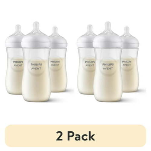 (2 pack) Philips Avent Natural Baby Bottles with Natural Response Nipples (Fast Flow, Flow 4), 11oz, 3-Pack, SCY906/93