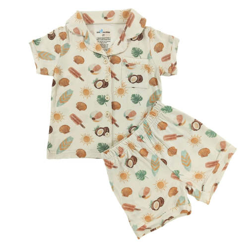 Seaside Stroll Bamboo Short Button Up Set