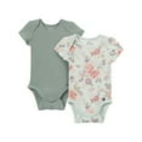 Modern Moments Baby Neutral Super Soft 2-Pack Short Sleeve Bodysuits, Newborn-12 Months