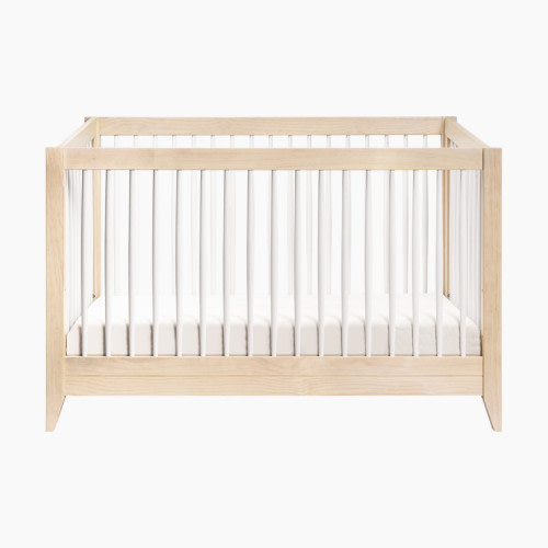 babyletto Sprout 4-in-1 Convertible Crib with Toddler Bed Conversion Kit - Washed Natural/White