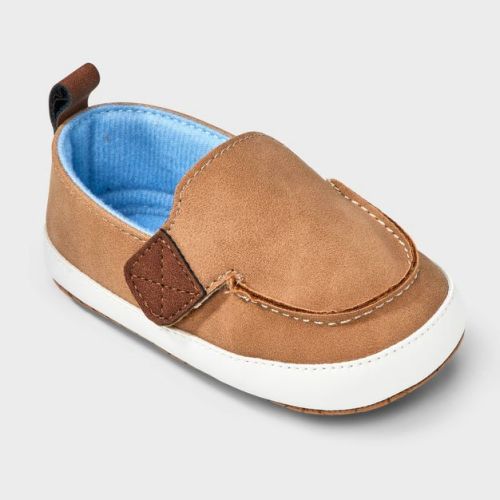 Baby Boys' Dress Shoes - Cat & Jack™ Beige 9-12m: Infant Pull-on Sneakers, Non-marking Sole, Soft Outsole, Closed Round Toe