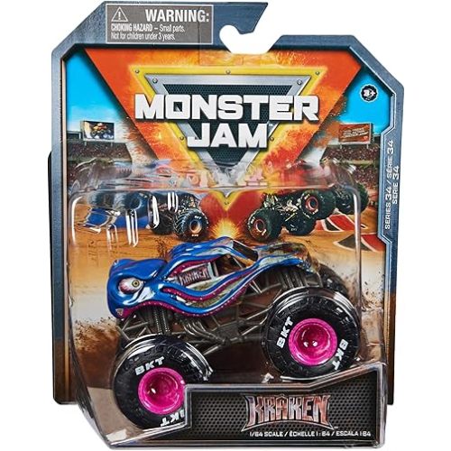 Monster Jam, Official Kraken Monster Truck, Die-Cast Vehicle, 1:64 Scale, Kids Toys for Boys Ages 3 and up