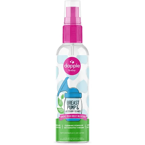 dapple Breast Pump Cleaner Spray Baby, 8 Fl Oz Bottle, Unscented, Plant Based & Hypoallergenic - Removes Milk Residue - Easy Rinse Formula With Oxygenated Vinegar