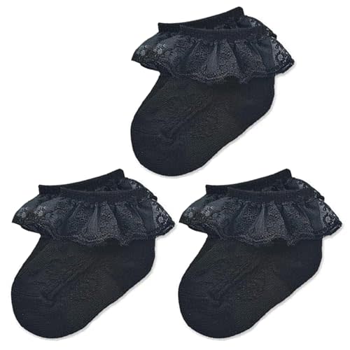Mini angel Baby Lace Socks Baby Girl Double/Eyelet Lace Ruffle Frilly Socks for Newborn Infant and toddlers Gift Set