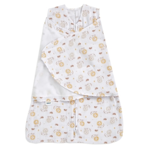 Lion Print Cotton Muslin Newborn Swaddle | HALO