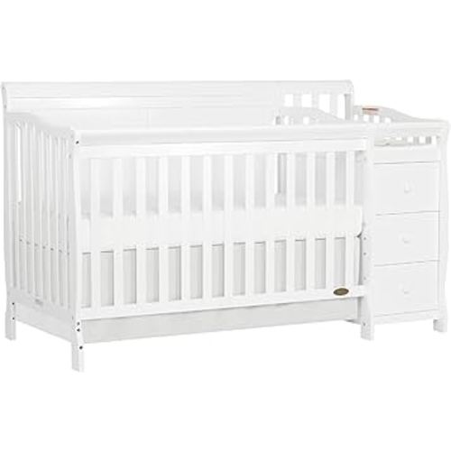 Dream On Me 5 in 1 Brody Convertible Crib With Changing Table, Converts From Crib to Toddler Bed, Day Bed and Kids Sofa and Full Size Bed, JPMA Certified Baby Crib