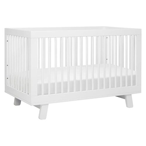 Babyletto Hudson 3-in-1 Convertible Crib with Toddler Bed Conversion Kit in White, Greenguard Gold Certified , 53.75x29.75x35 Inch (Pack of 1)