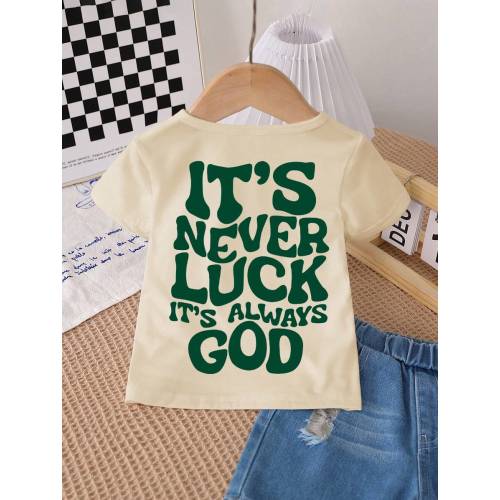 Baby Boy Summer Slogan Printed Round Neck Casual Short Sleeve T-Shirt | SHEIN USA