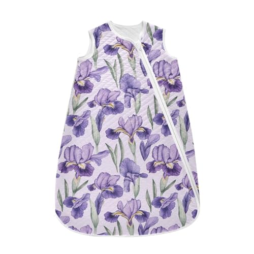 vvfelixl Cartoon Iris Flower Baby Sleeping Bag Sleep Sack,Baby Wearable Blanket Sleep Suit for 0-6 Months