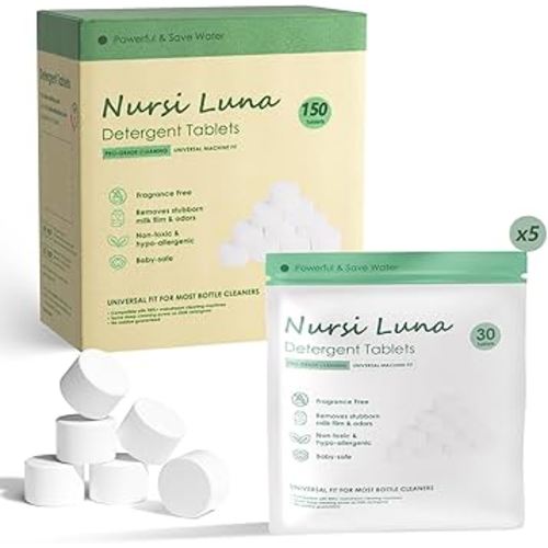 Detergent Tablets for All Brands Baby Bottle Washers, 150 Count Gentle Formula Baby Bottle Washer Tablets, Fast-Dissolving, Efficiency Removes Milk Residue & Odor