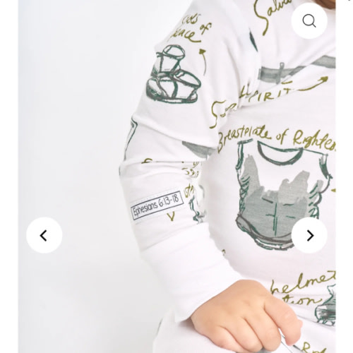 Armor of God White PJ Footed Onesie Bamboo – Holy Pals