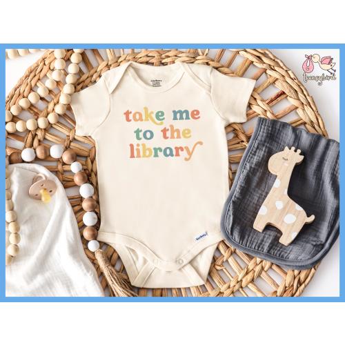 Library Baby ONESIES® Bodysuit, Take Me to the Library Infant Romper, Bookish Baby Shower Gift, Bookworm Newborn Baby Grow, Reader Onesie