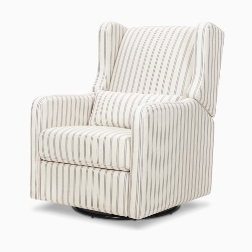 Carter's by daVinci Arlo Recliner and Swivel Glider - Performance Charcoal Double Stripe Linen