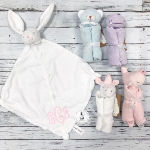 Personalized animal blankie, Baby lovey, Animal lovie Blankie, monogramed plush animal, animal with name, angel dear, security blanket,