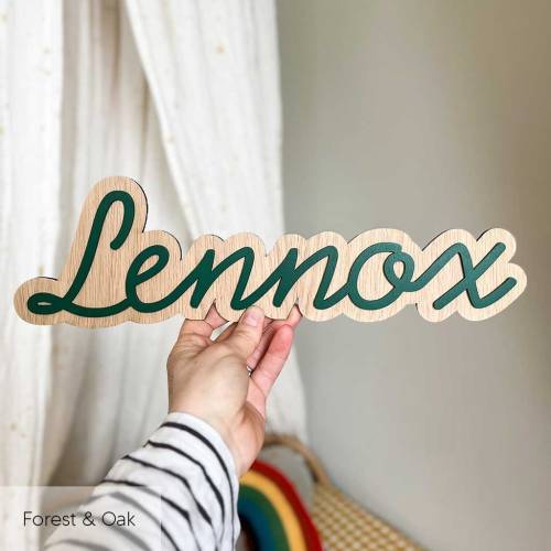 Layered Personalised Wooden Name Sign | Nursery & Bedroom Decor