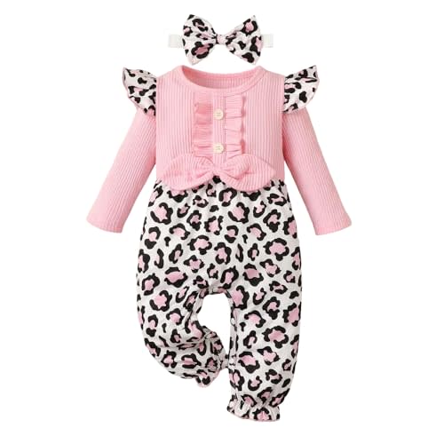 Aoswep Newborn Baby Girl Clothes Jumpsuits Clothes Long Sleeve Rompers
