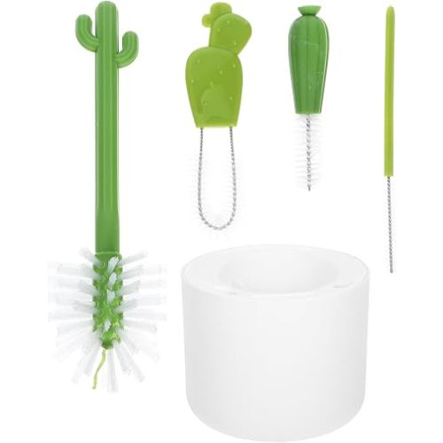 NOLITOY Cacti Bottle Brush, Cleaning Replacement Set Includes Bottle Cleaner Brush Straw Brushes Nipple Detail Brush for Newborn Essentials