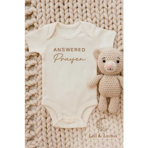 Answered Prayer Baby Onesie®,Rainbow Baby Bodysuit  Embroidered  Onesie ,®,Gender Neutral Baby Announcement Onesies ®
