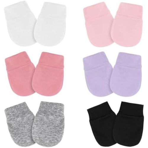 Newborn Baby Mittens No Scratch Cotton Elastic Wrist Gloves Infant Toddler Mittens for Baby Boy Girl 0-6 Months