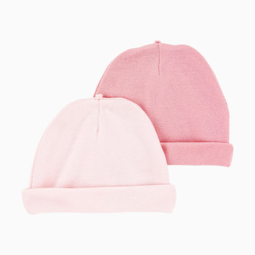 Carter's PurelySoft 2-Pack Caps - Pink & White, 0-3 M