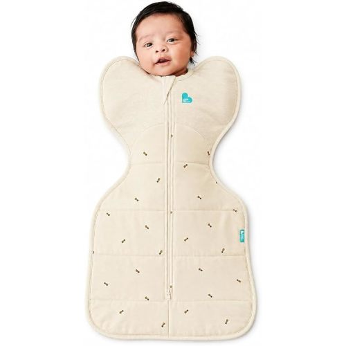 Love to Dream Swaddle UP Warm, 2.5 TOG, Dramatically Better Sleep, Allow Baby to Sleep in Preferred Arms Up Position for Self-Soothing, Secure Fit Calms Startle Reflex, 5-8.5lbs, Olive Bees