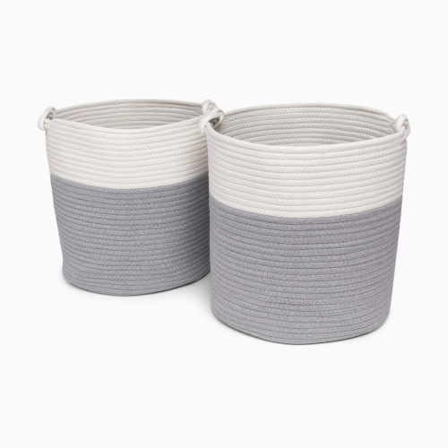 Sprucely Cubby Rope Basket (2 Pack) - Grey, Medium