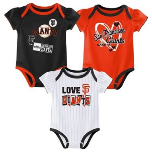 MLB San Francisco Giants Infant Girls' 3pk White Bodysuit - 12M: Team Logo Knit