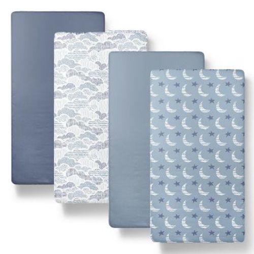 The Peanutshell Soft Cloud 4-Pack Fitted Crib Sheets