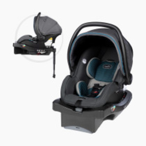 Evenflo Litemax DLX Infant Car Seat with SafeZone Load Leg Base - Sawyer Gray