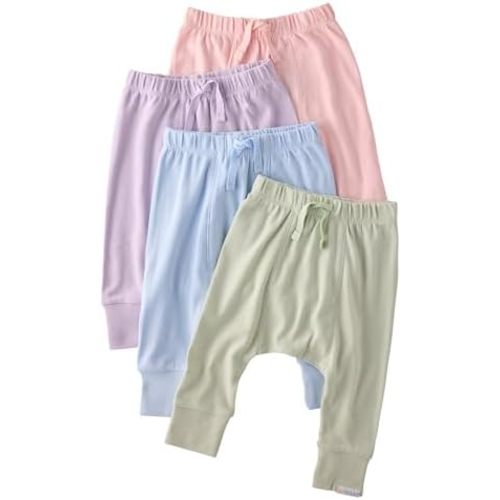 Unisex-Baby Jordan 4-Pack Jogger Pants 100% Organic Cotton Bottoms for Boys & Girls