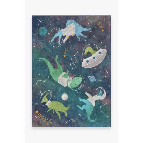 Dinosaurs in Space Flatwoven Rug | Ruggable US