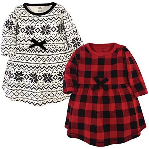 Touched by Nature Girls' One Size Organic Cotton Short Long-Sleeve Dresses